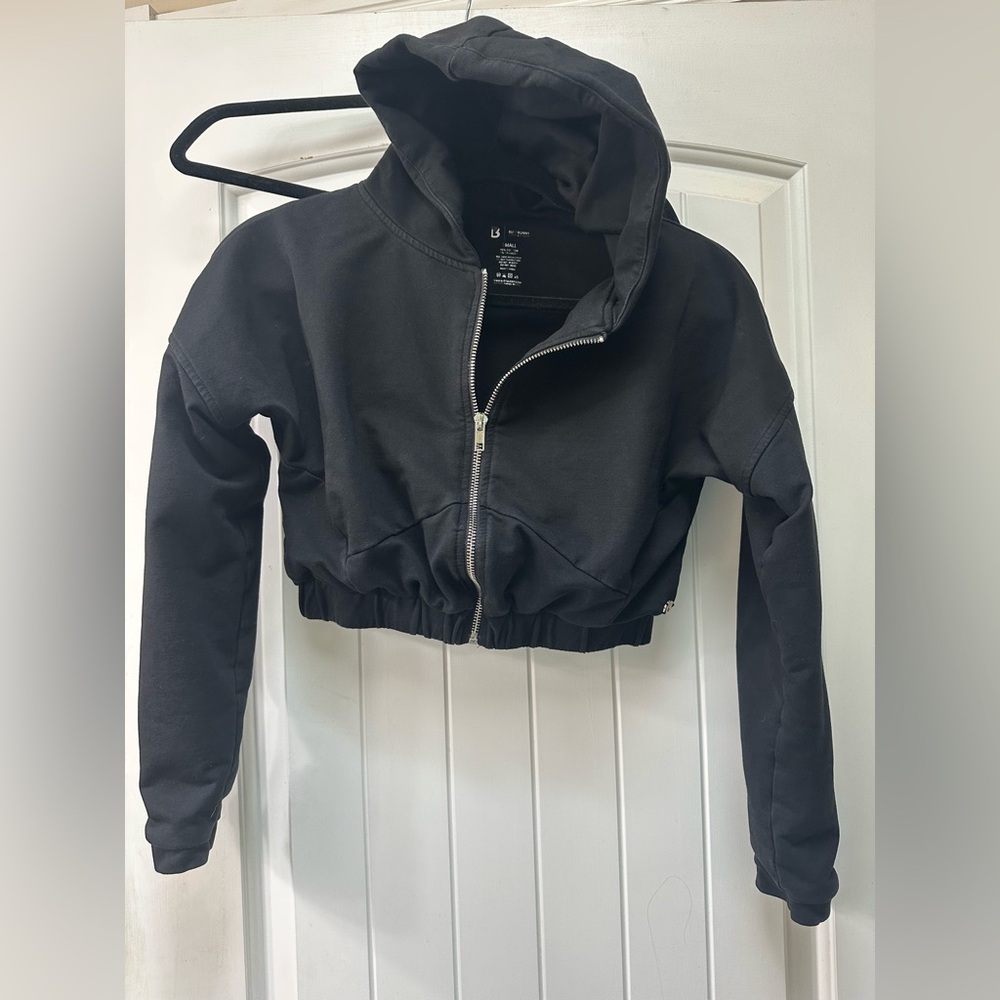 Buff bunny Black Cropped Hoodie Jacket